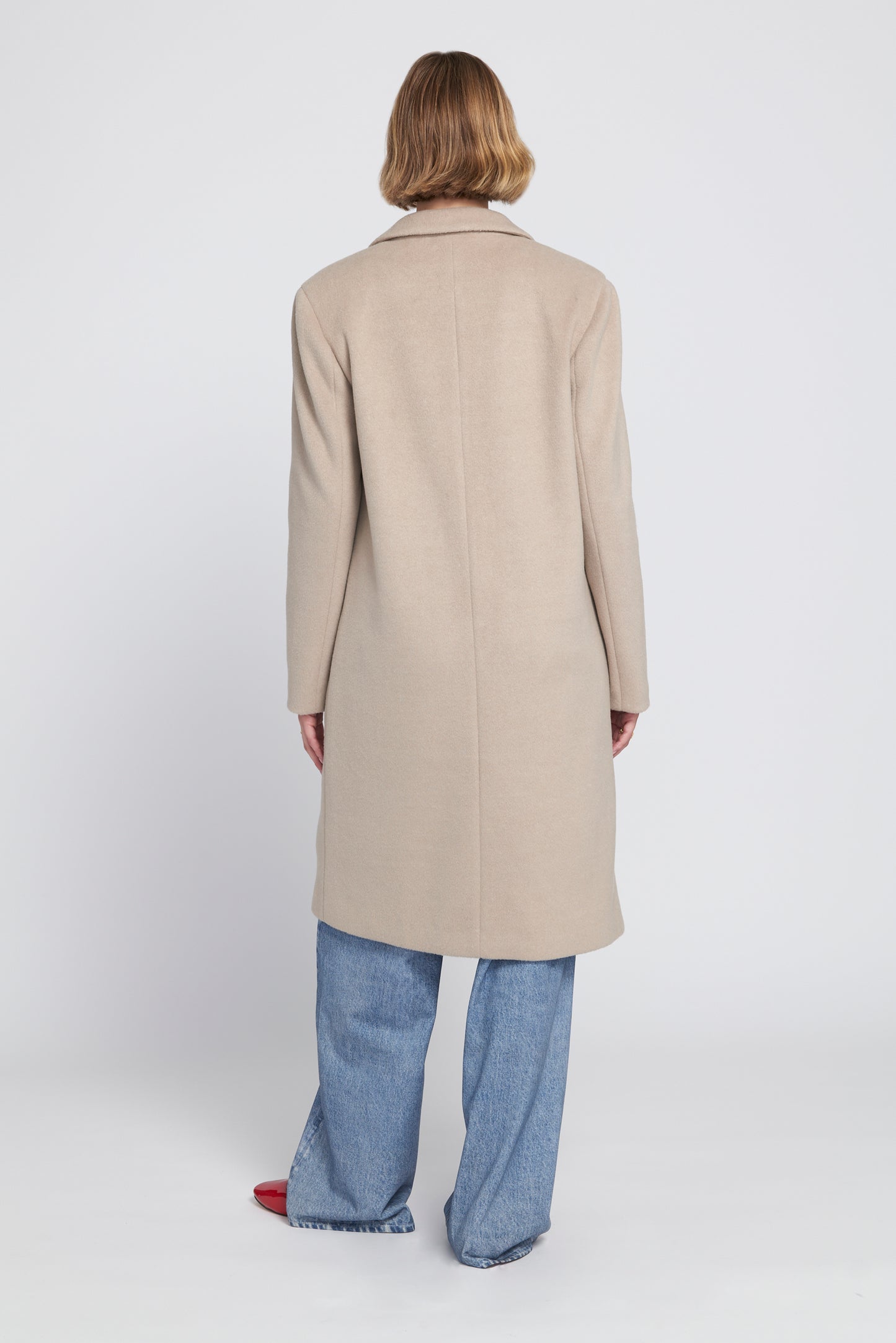 Melton Coat With Printed Lining