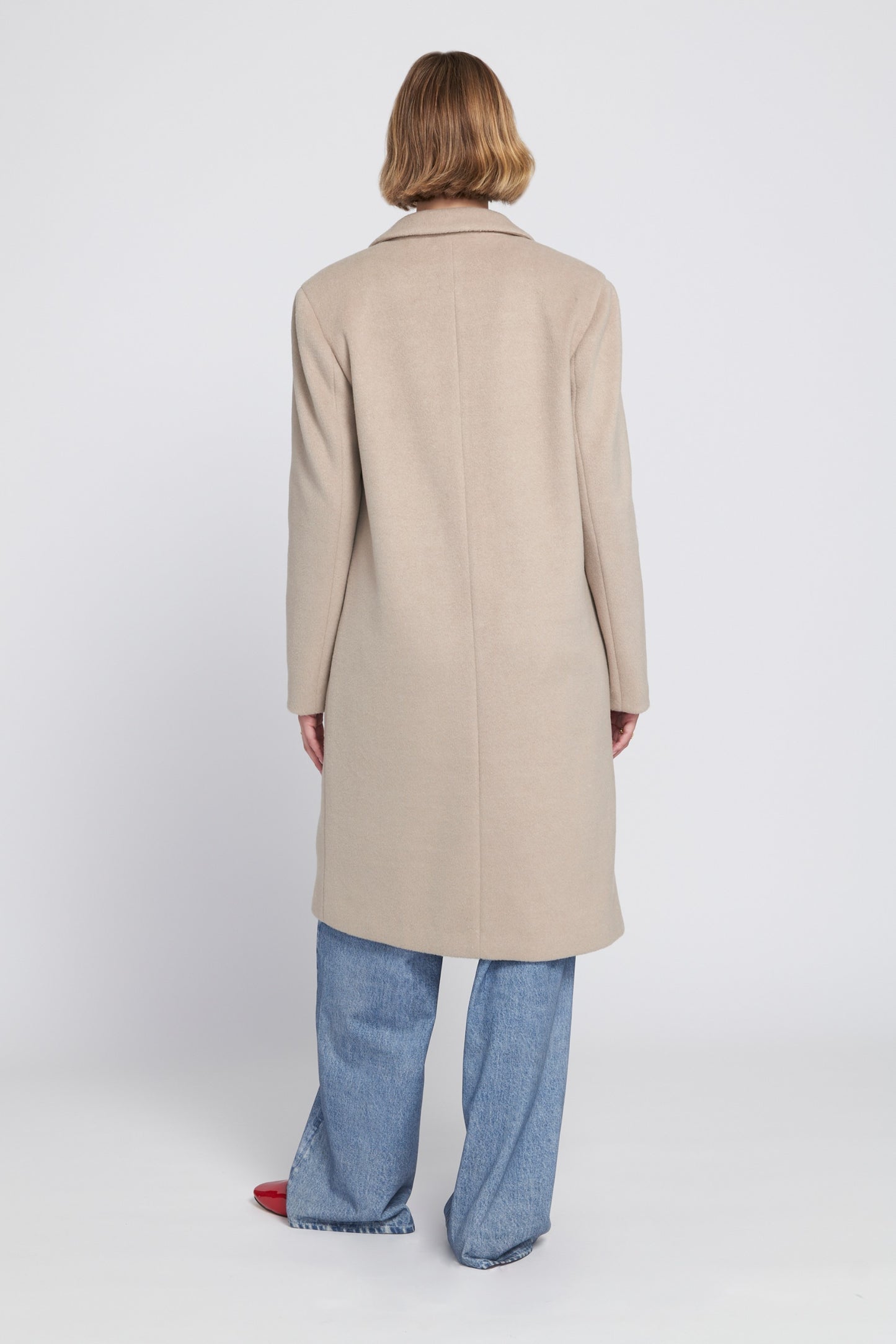 Melton Coat With Printed Lining