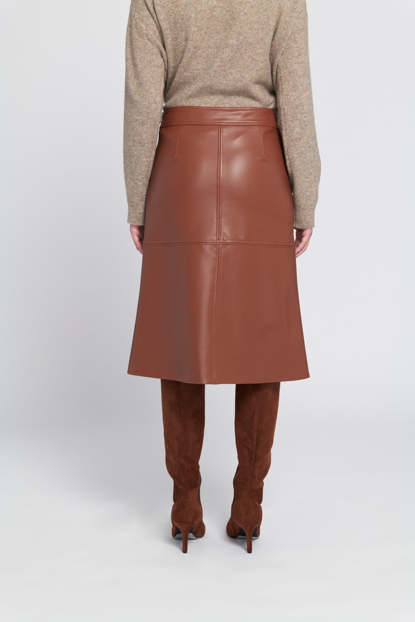 A-Line Faux Leather Skirt