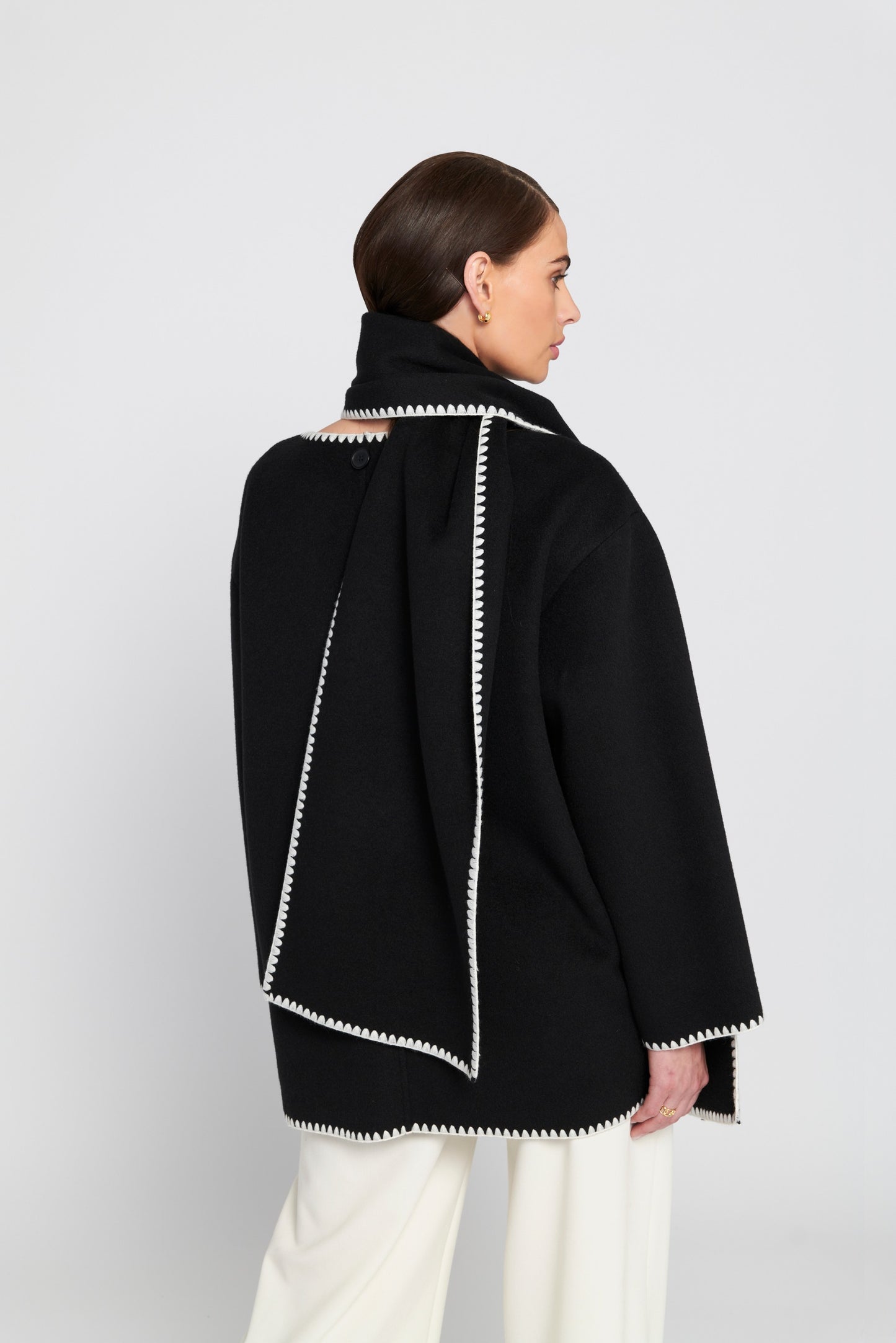 Coat With Detachable Scarf
