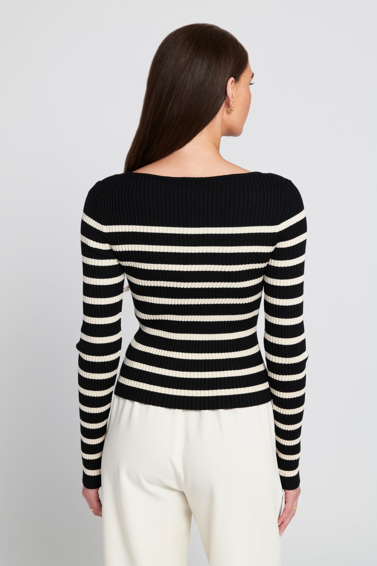 Fine Gauge Light Weight Striped Sweater
