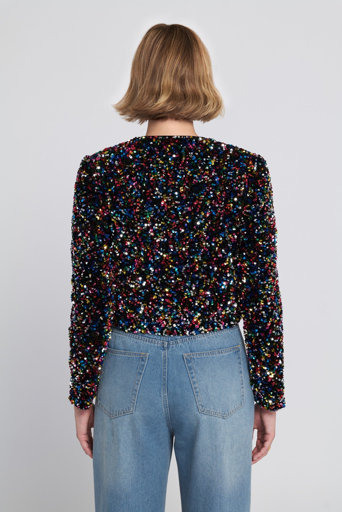 Sequin Cropped Jacket