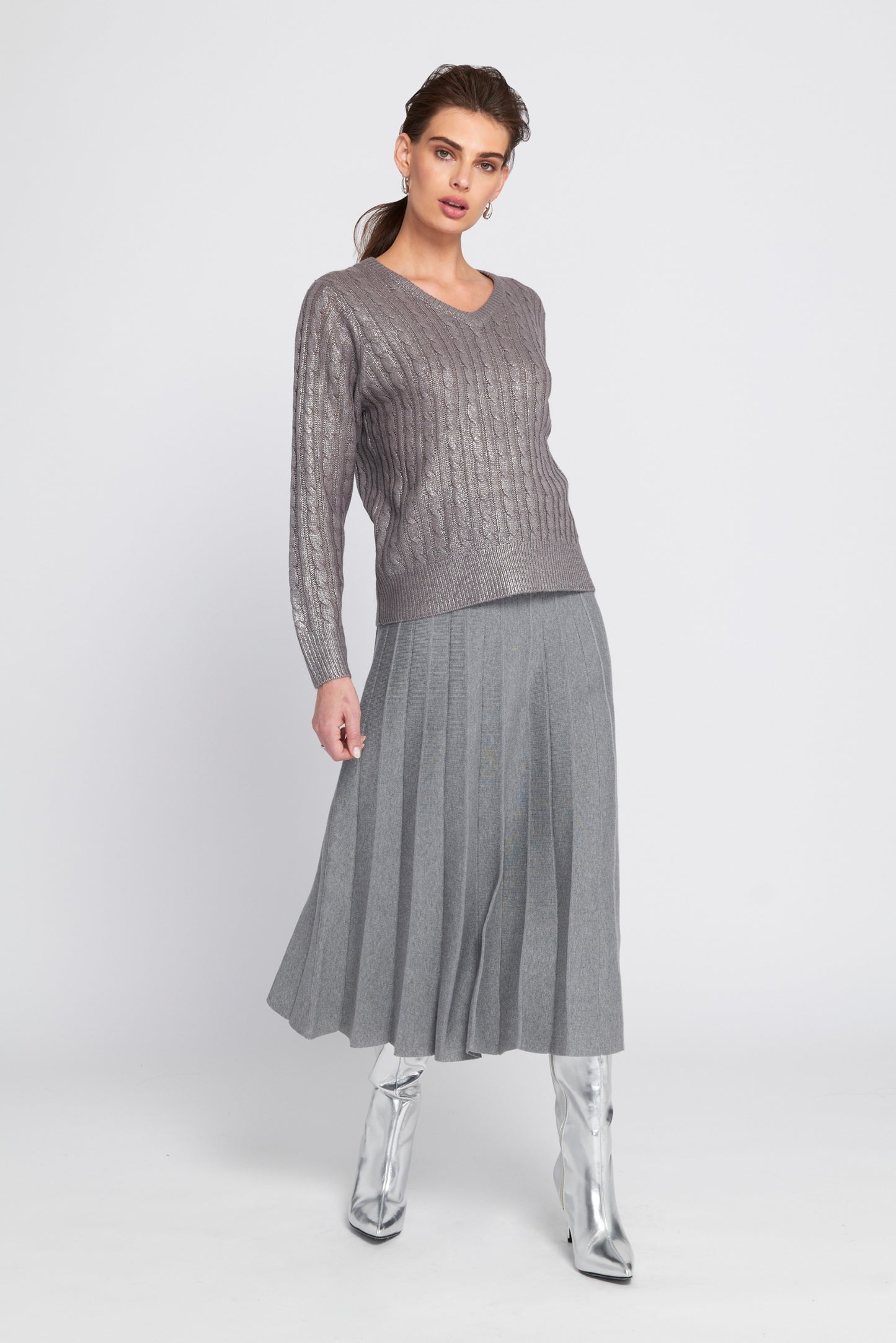 Metallic Cable Knit