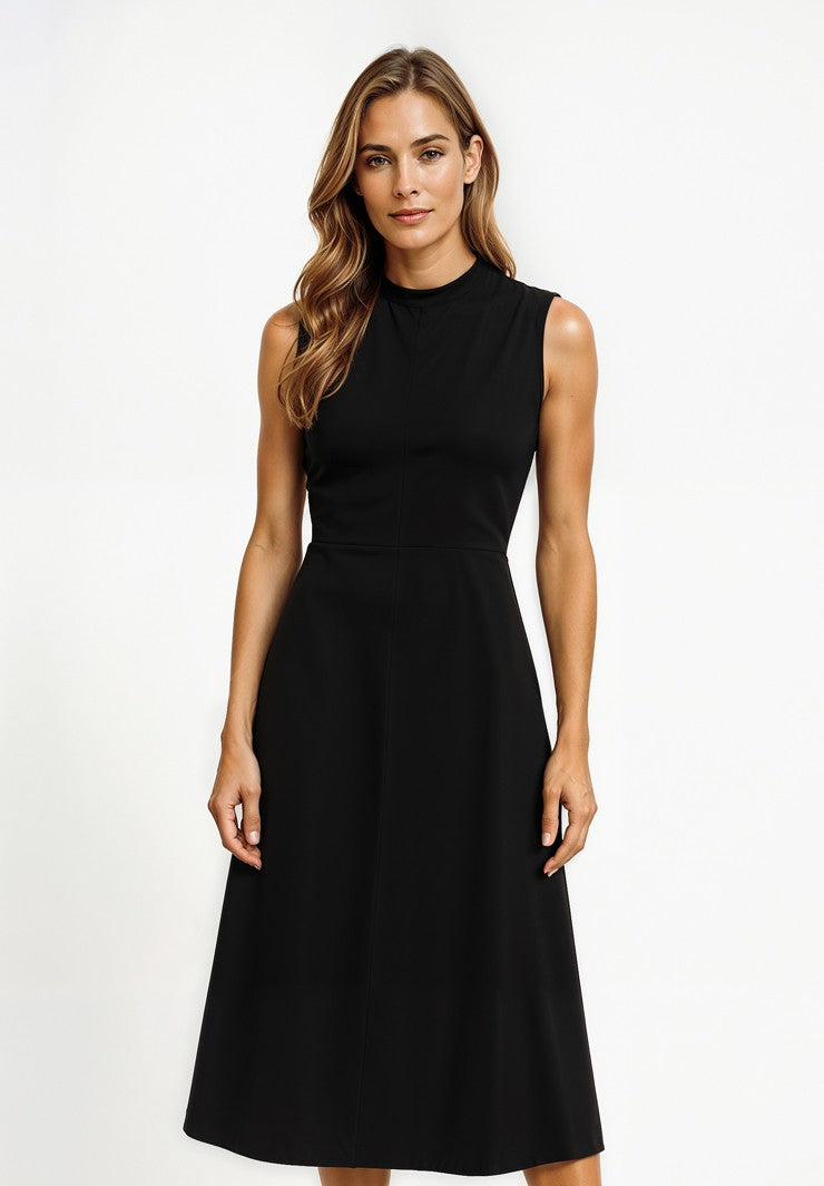 High Neck Satin Dress