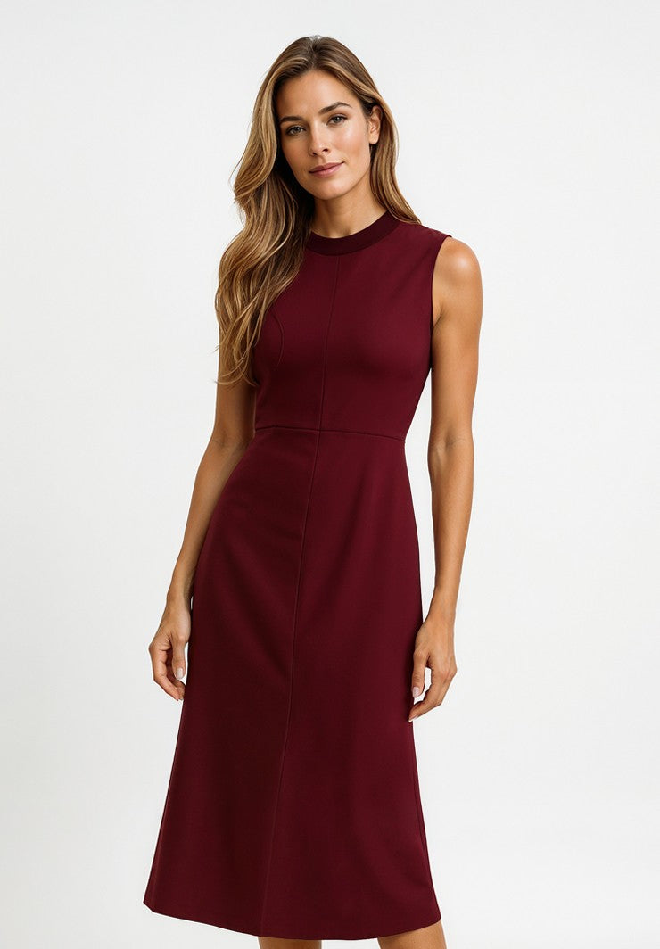 High Neck Satin Dress