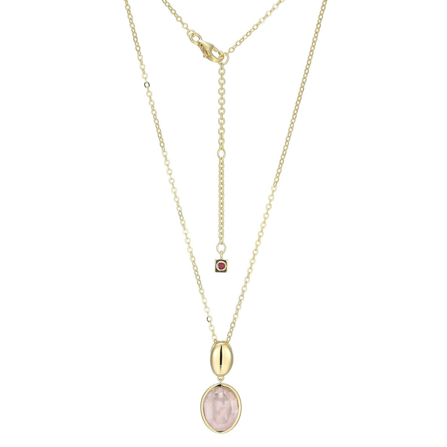 Riviere Rose Quartz Pendant Necklace