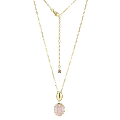Riviere Rose Quartz Pendant Necklace
