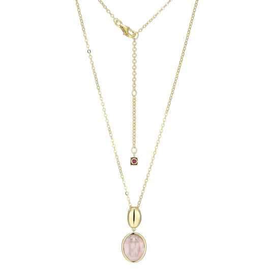 Riviere Rose Quartz Pendant Necklace