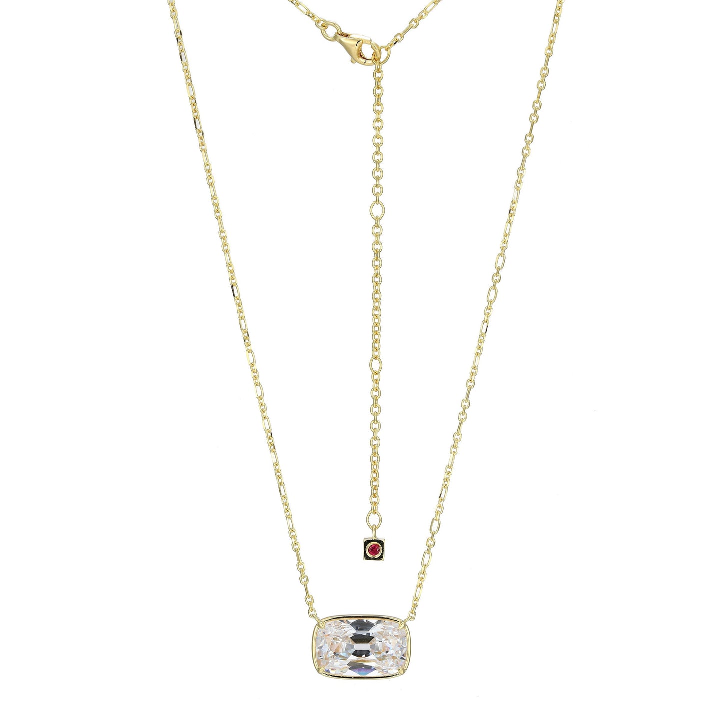 Serenelle Old-Mine-Cut Emerald Cushion Necklace