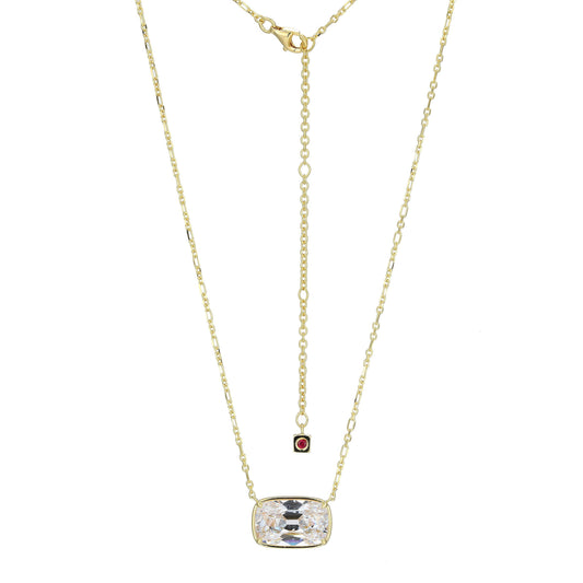 Serenelle Old-Mine-Cut Emerald Cushion Necklace
