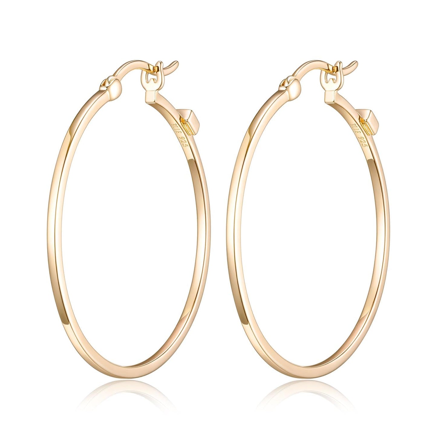 Essential 35 mm Yellow Gold Hoop Earrings