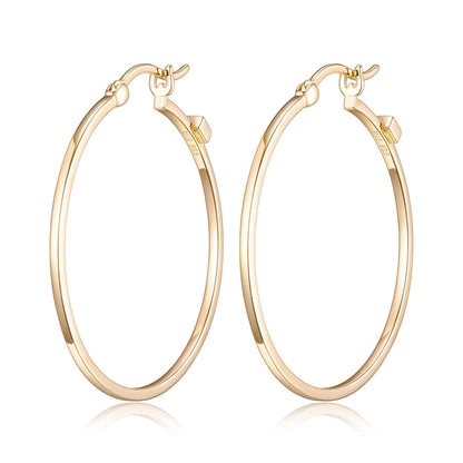 Essential 35 mm Yellow Gold Hoop Earrings