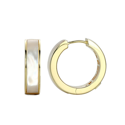 Vera Mother-of-Pearl Inlay Hoop Earrings