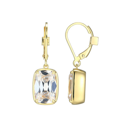Serenelle Old-Mine-Cut Emerald Cushion Leverback Earrings