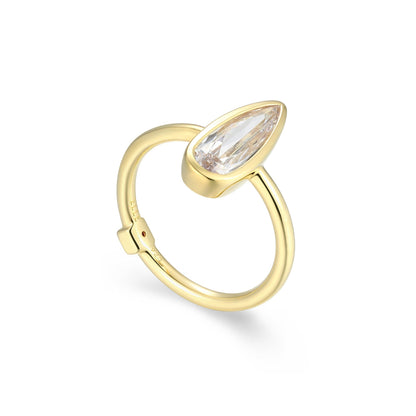 Lustre Cubic Zirconia Pear Shaped Ring