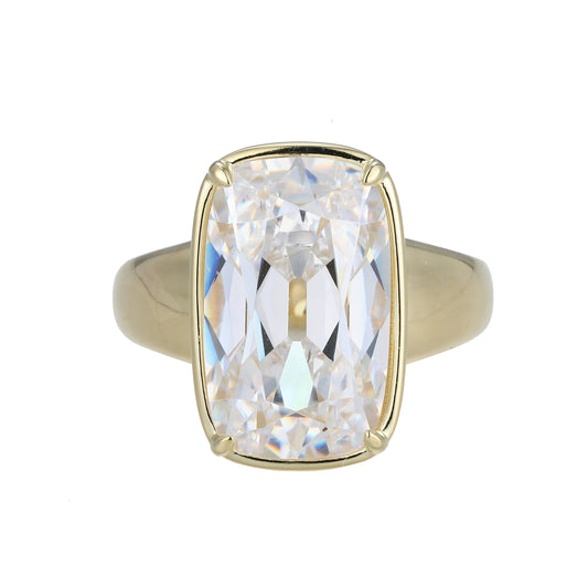 Serenelle Old-Mine-Cut Emerald Cushion Solitaire Ring