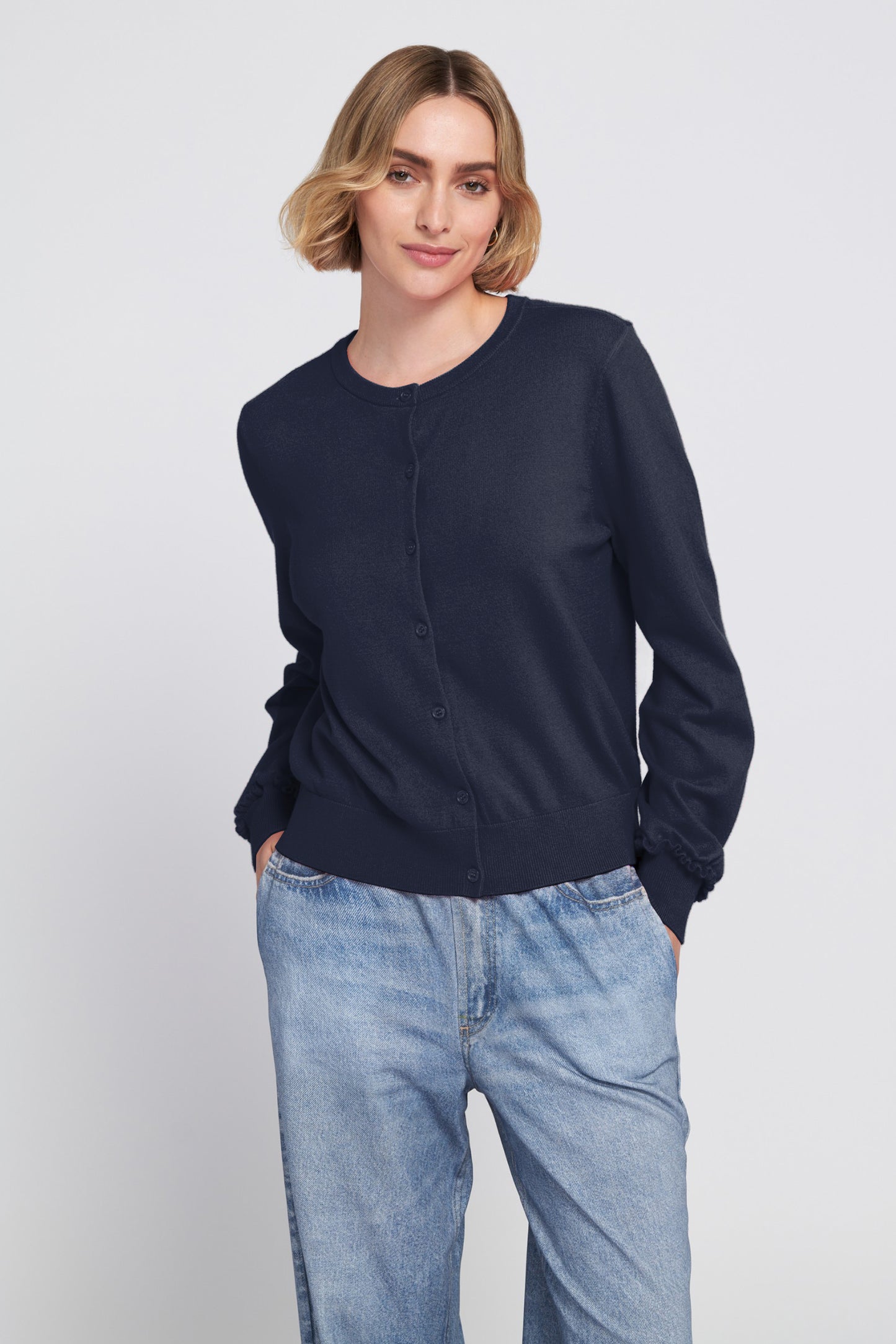 Fine Gauge Lightweight Cardigan Sweater