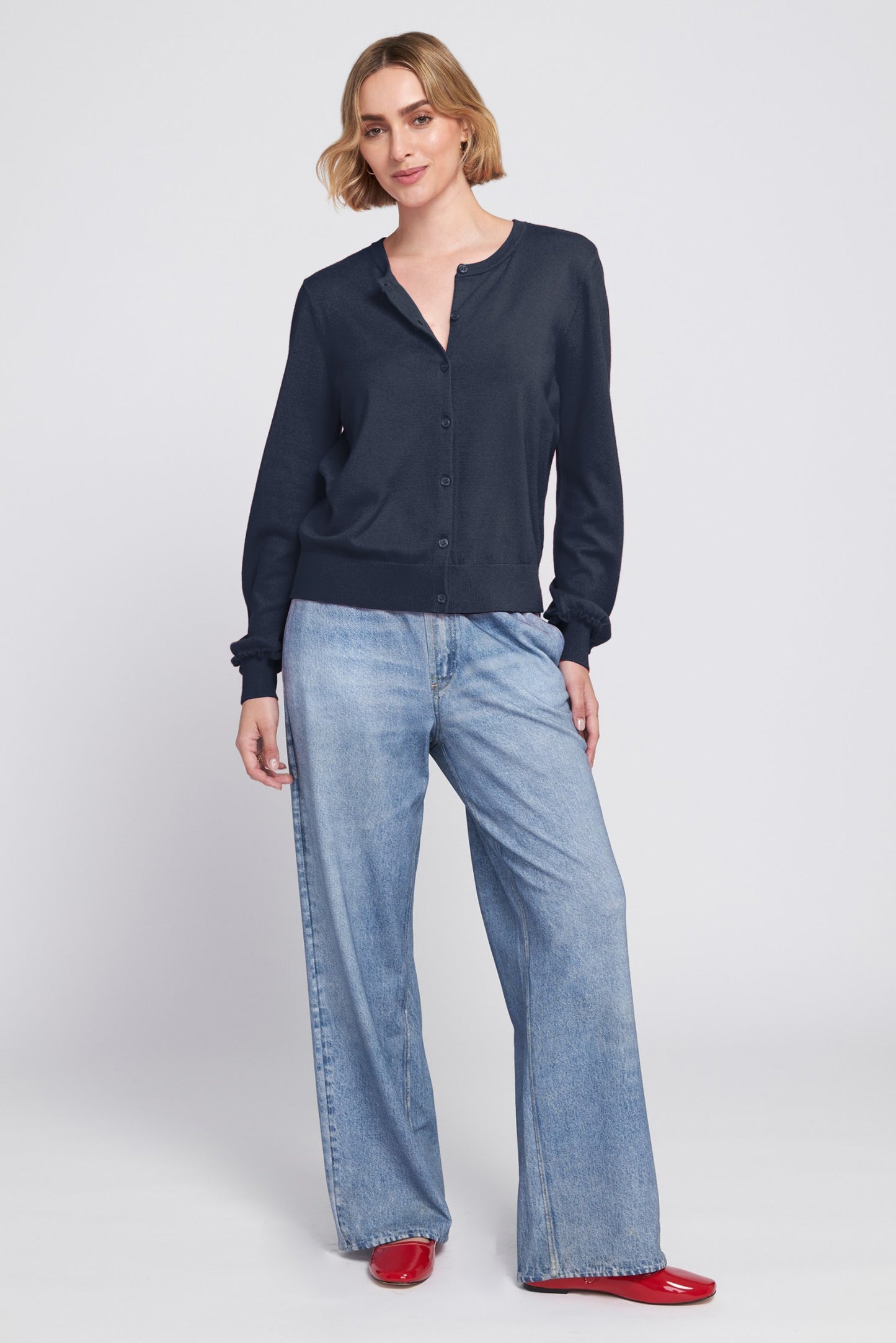 Fine Gauge Lightweight Cardigan Sweater