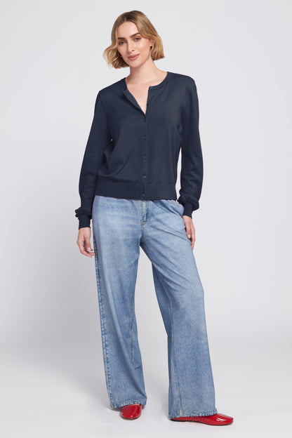 Fine Gauge Lightweight Cardigan Sweater