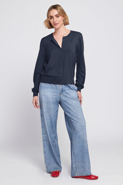 Fine Gauge Lightweight Cardigan Sweater