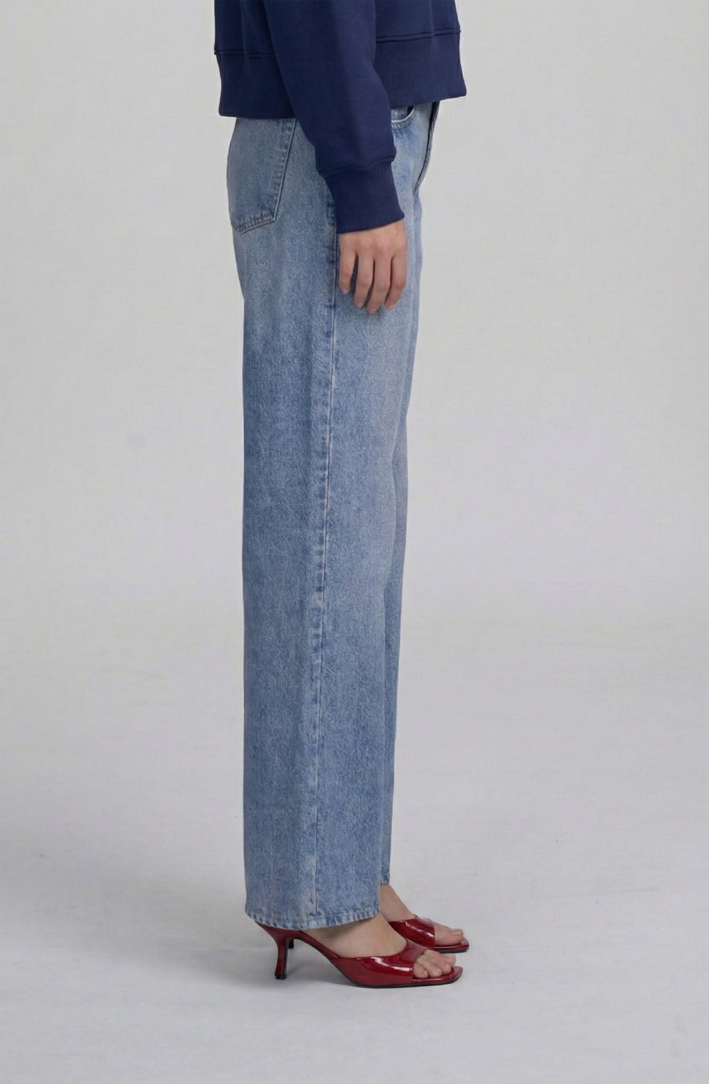 Printed Denim On Light Weight French Terry