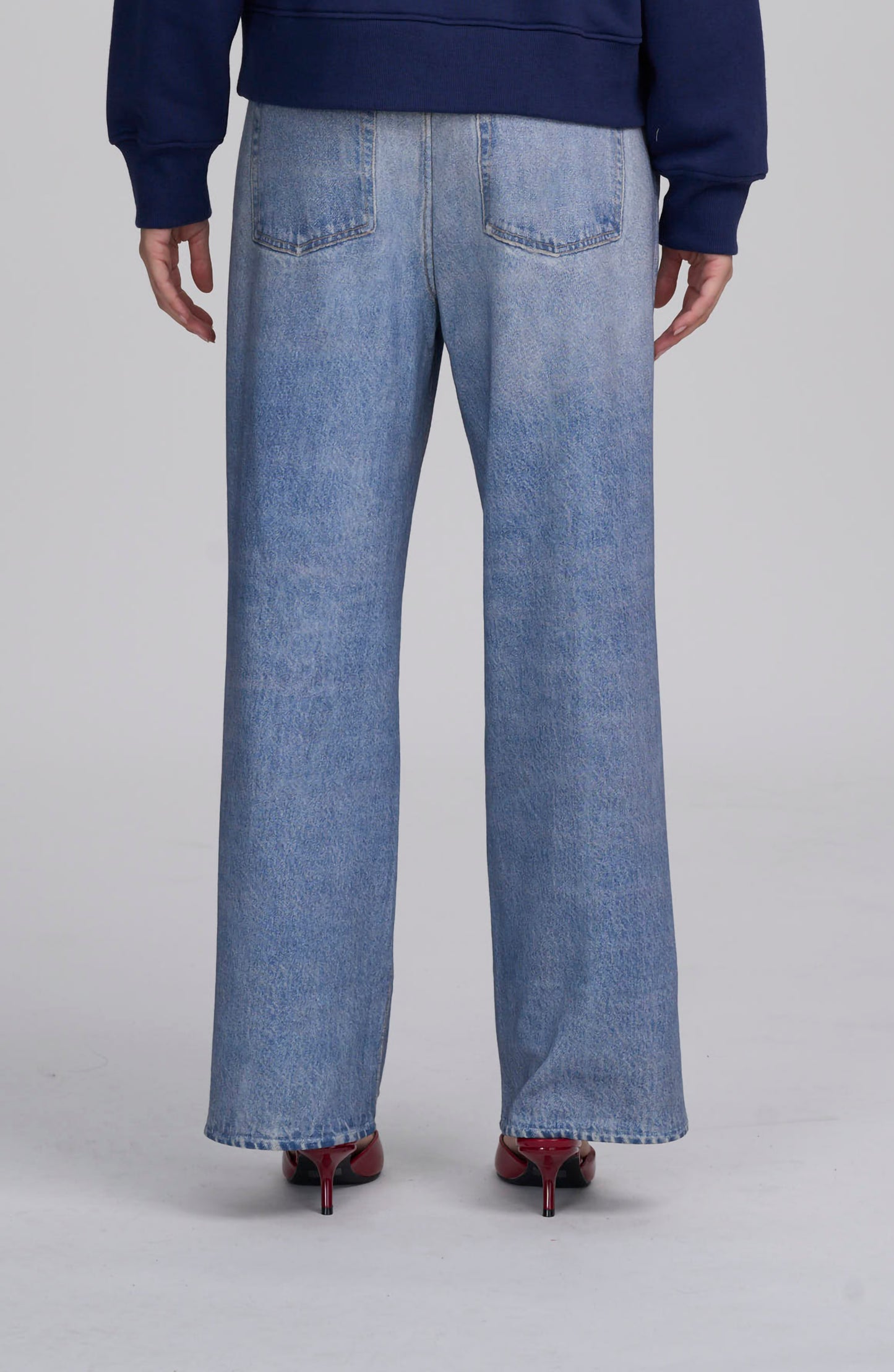 Printed Denim On Light Weight French Terry