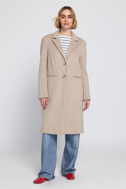 Melton Coat With Printed Lining