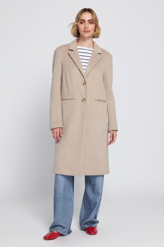Melton Coat With Printed Lining