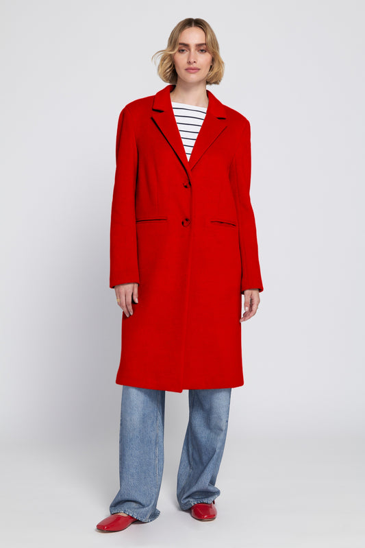 Melton Coat With Printed Lining