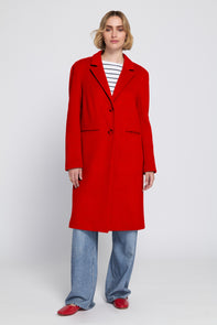 Melton Coat With Printed Lining