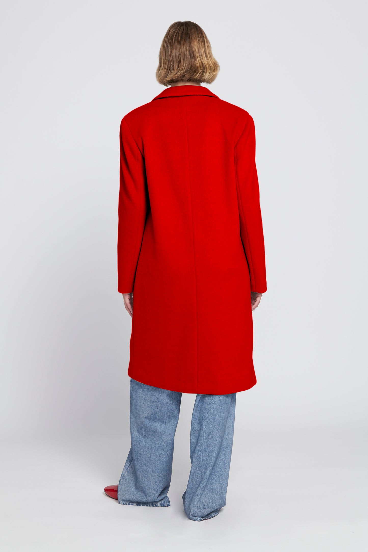 Melton Coat With Printed Lining