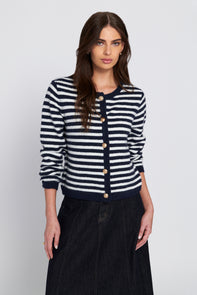 Fuzzy Striped Cardigan