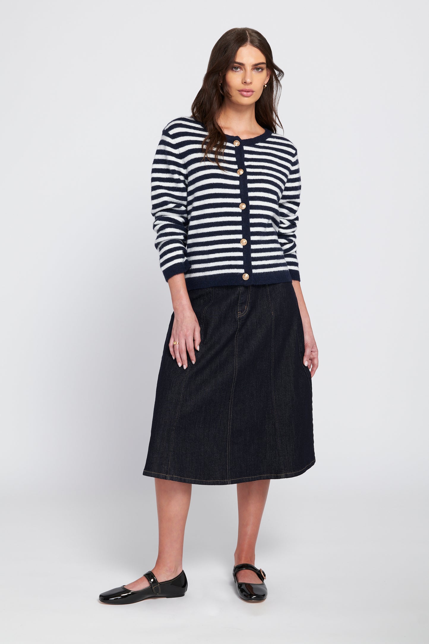Fuzzy Striped Cardigan
