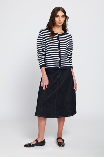 Fuzzy Striped Cardigan