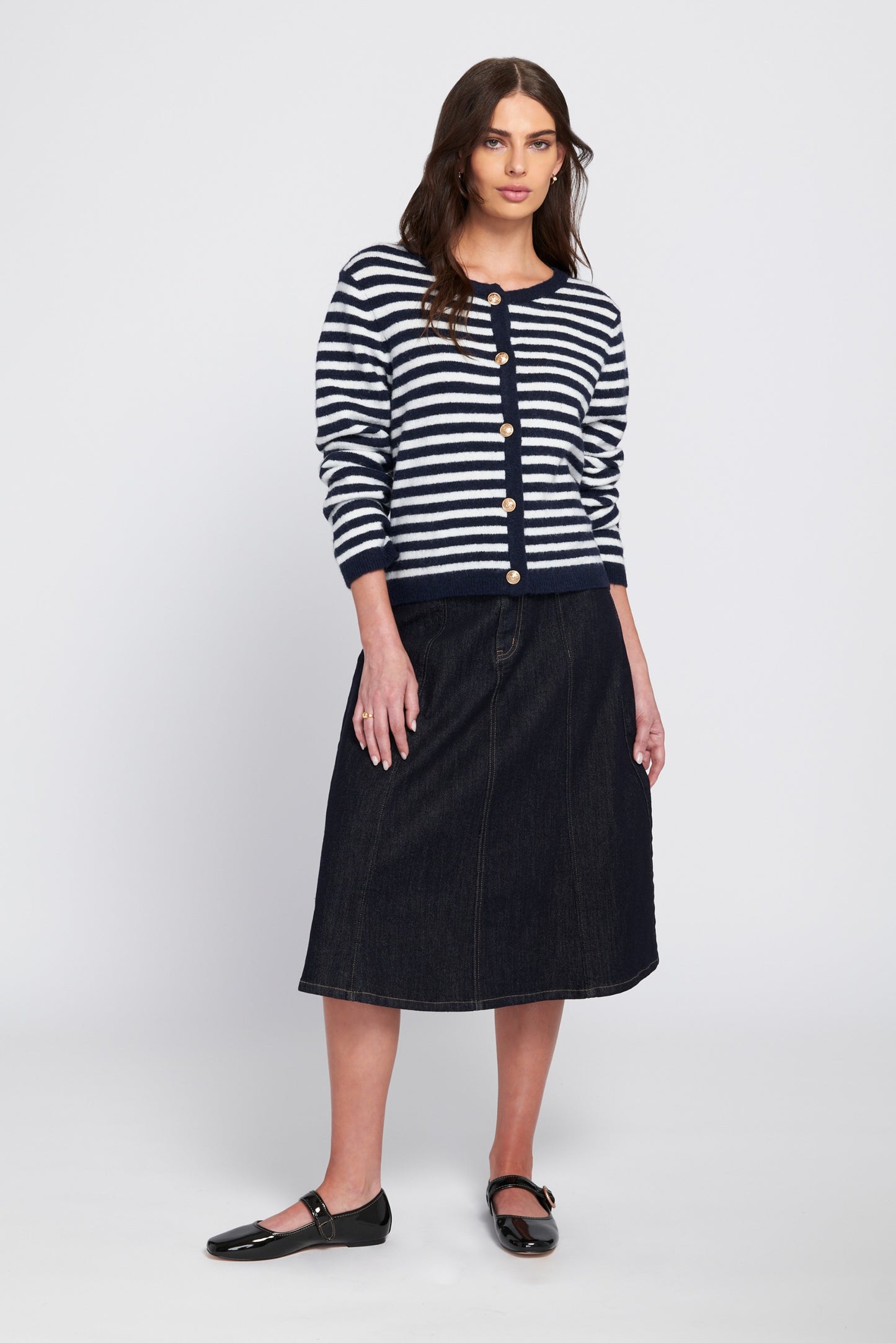 Fuzzy Striped Cardigan
