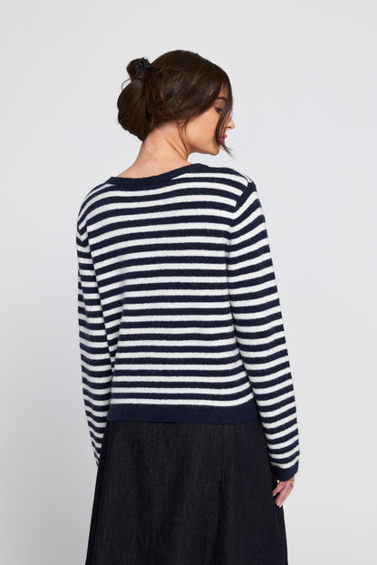 Fuzzy Striped Cardigan