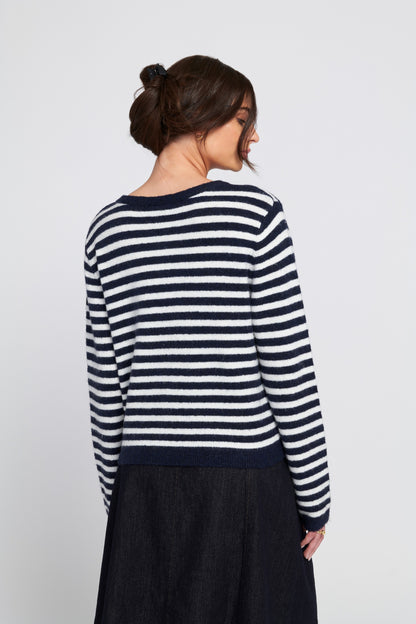 Fuzzy Striped Cardigan