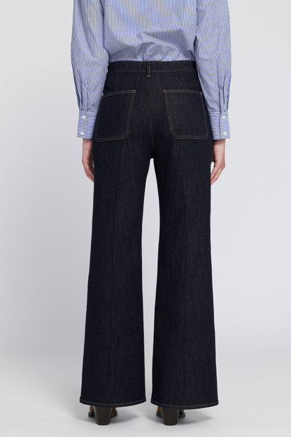 Patch Pocket Wide Leg Jean