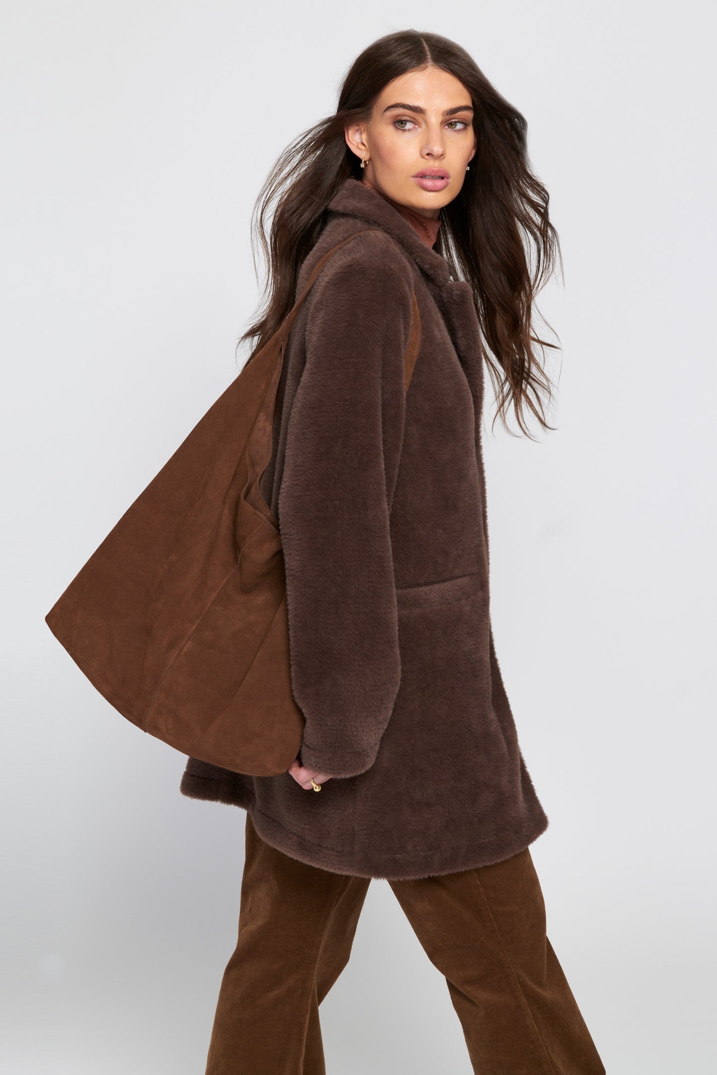 Suede Slouch Bag