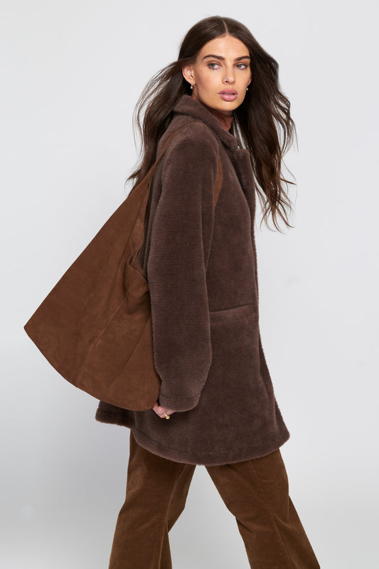 Suede Slouch Bag