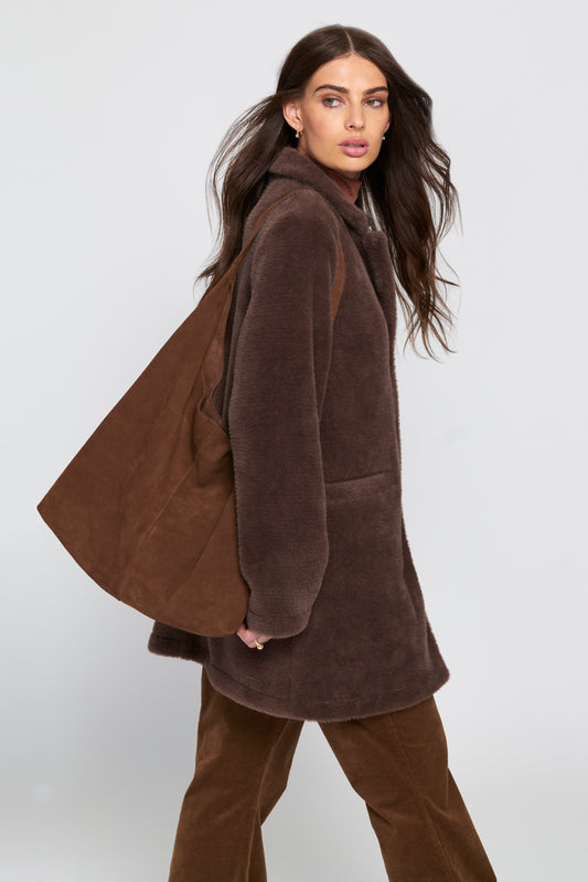 Suede Slouch Bag