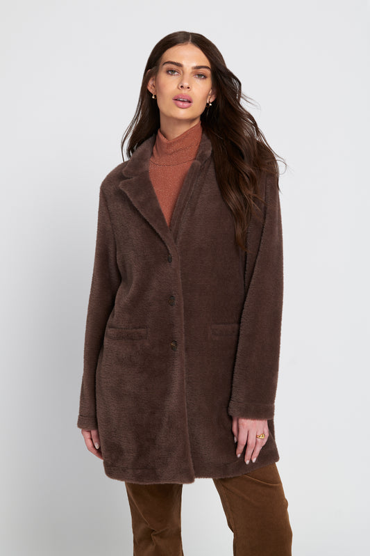 Fuzzy Knit Coat