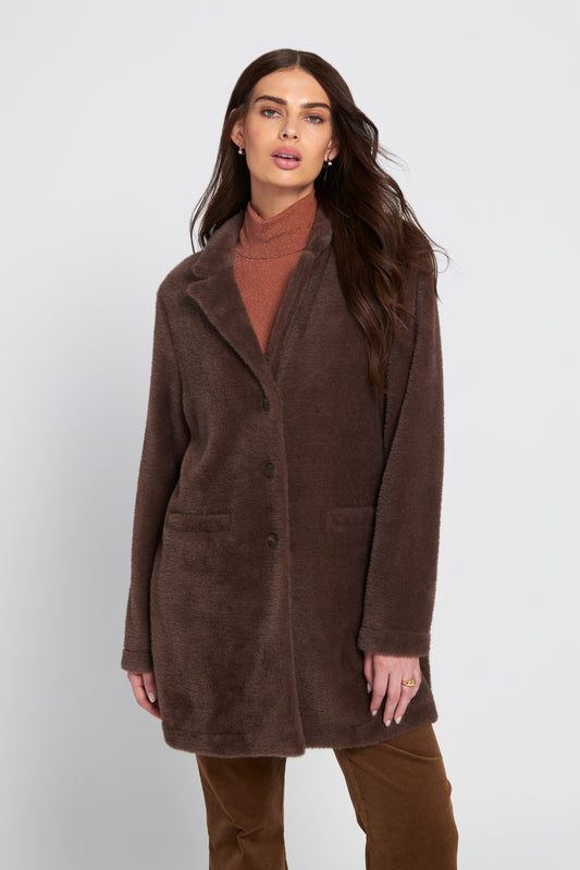 Fuzzy Knit Coat