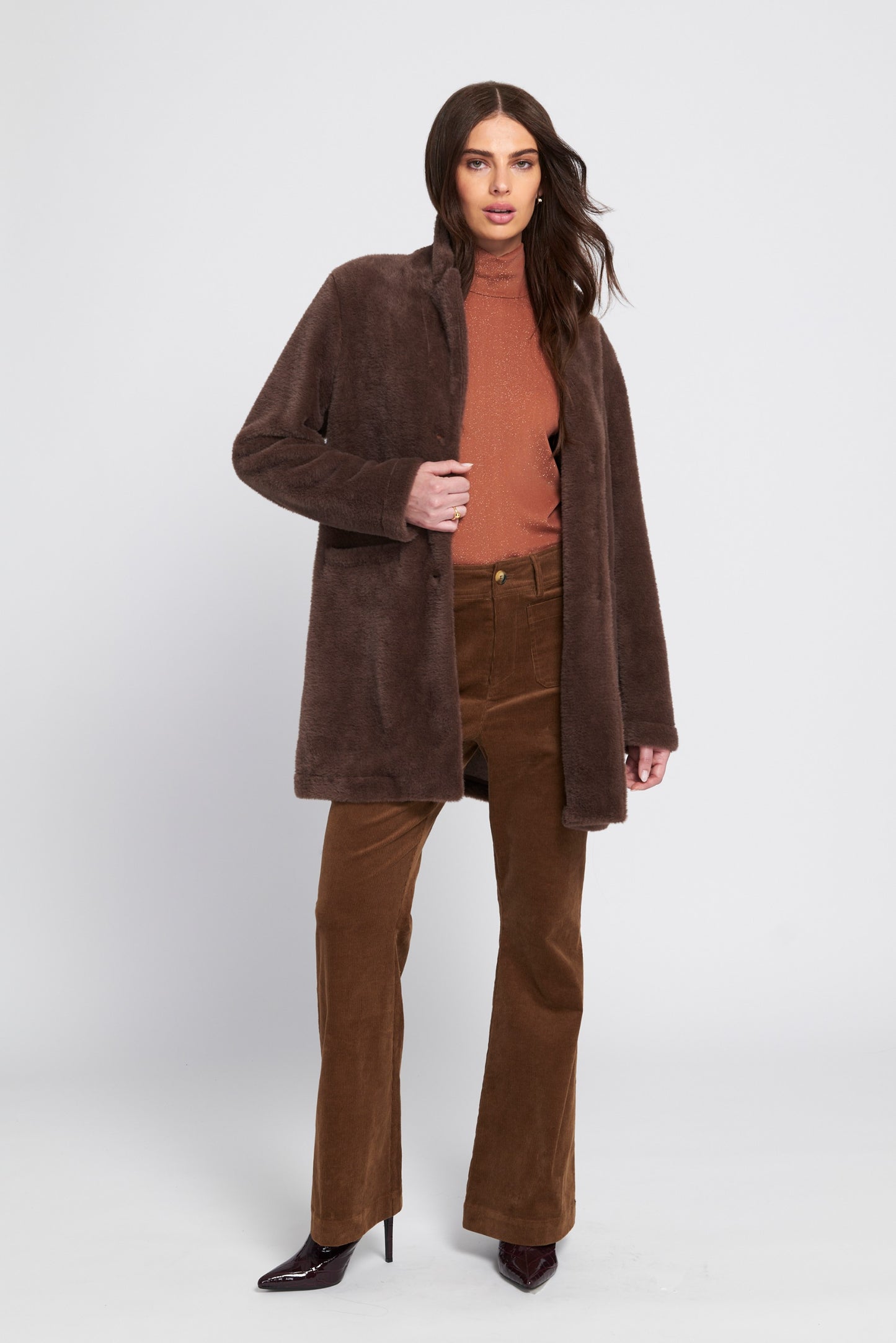 Fuzzy Knit Coat