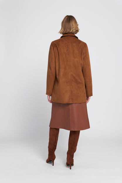 Faux Suede Car Coat