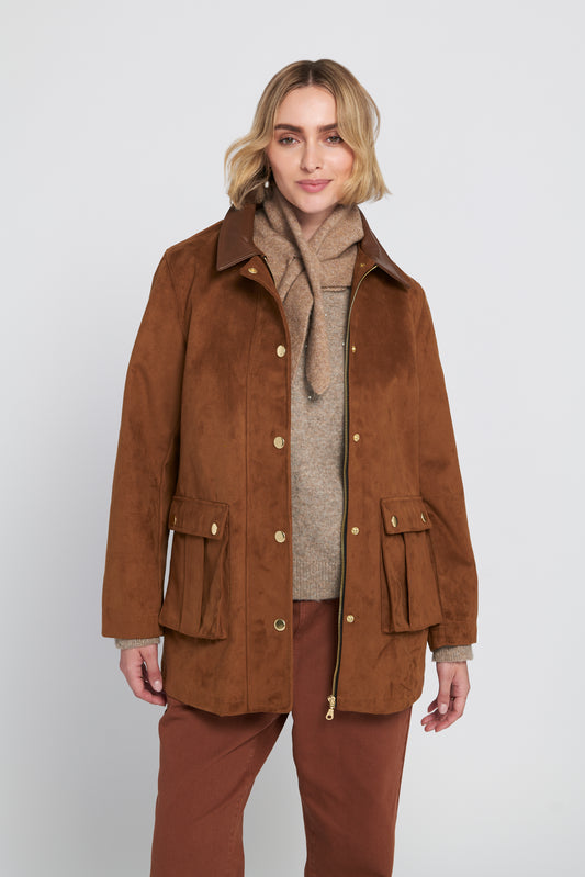 Faux Suede Barn Jacket