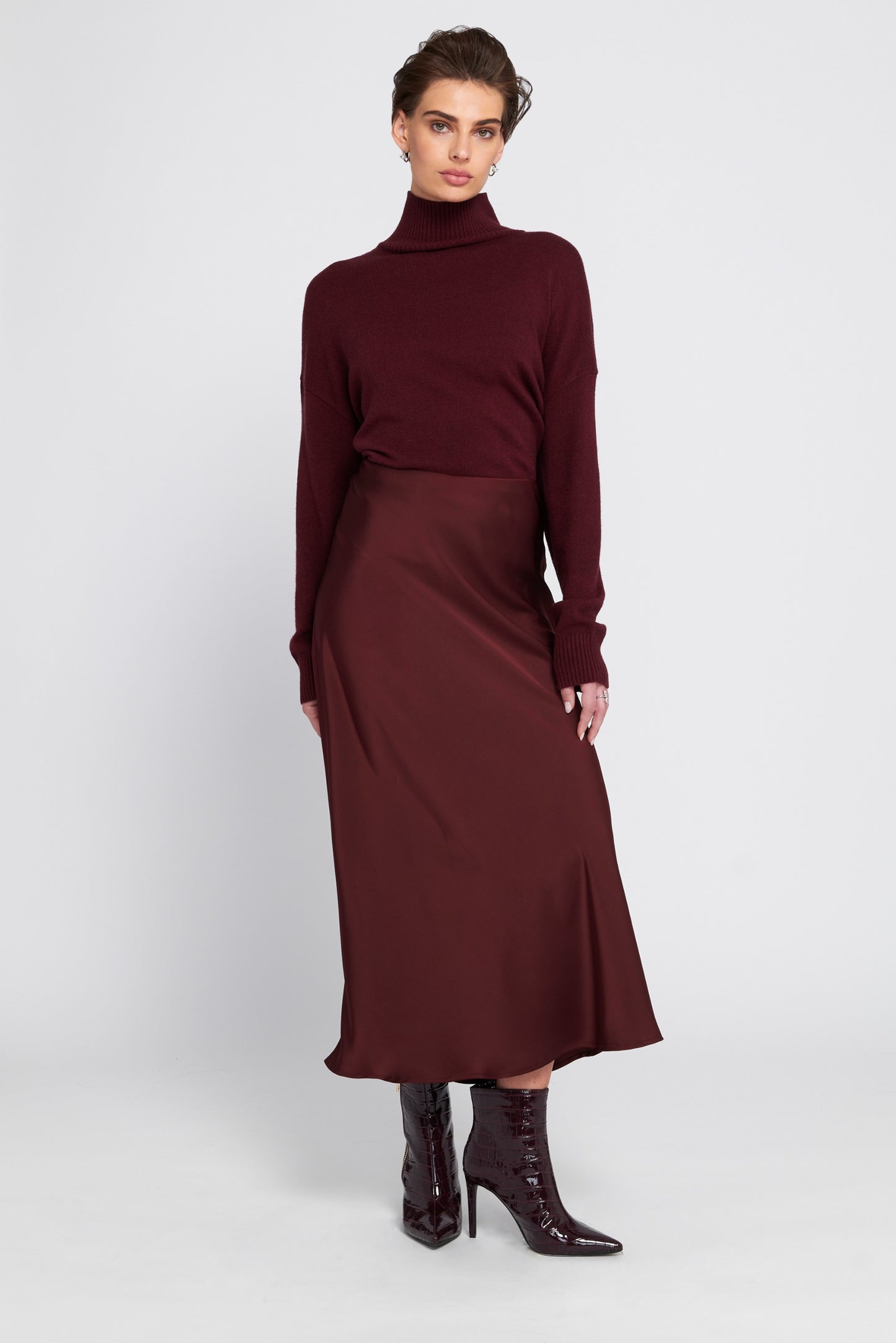 Satin Midi Skirt