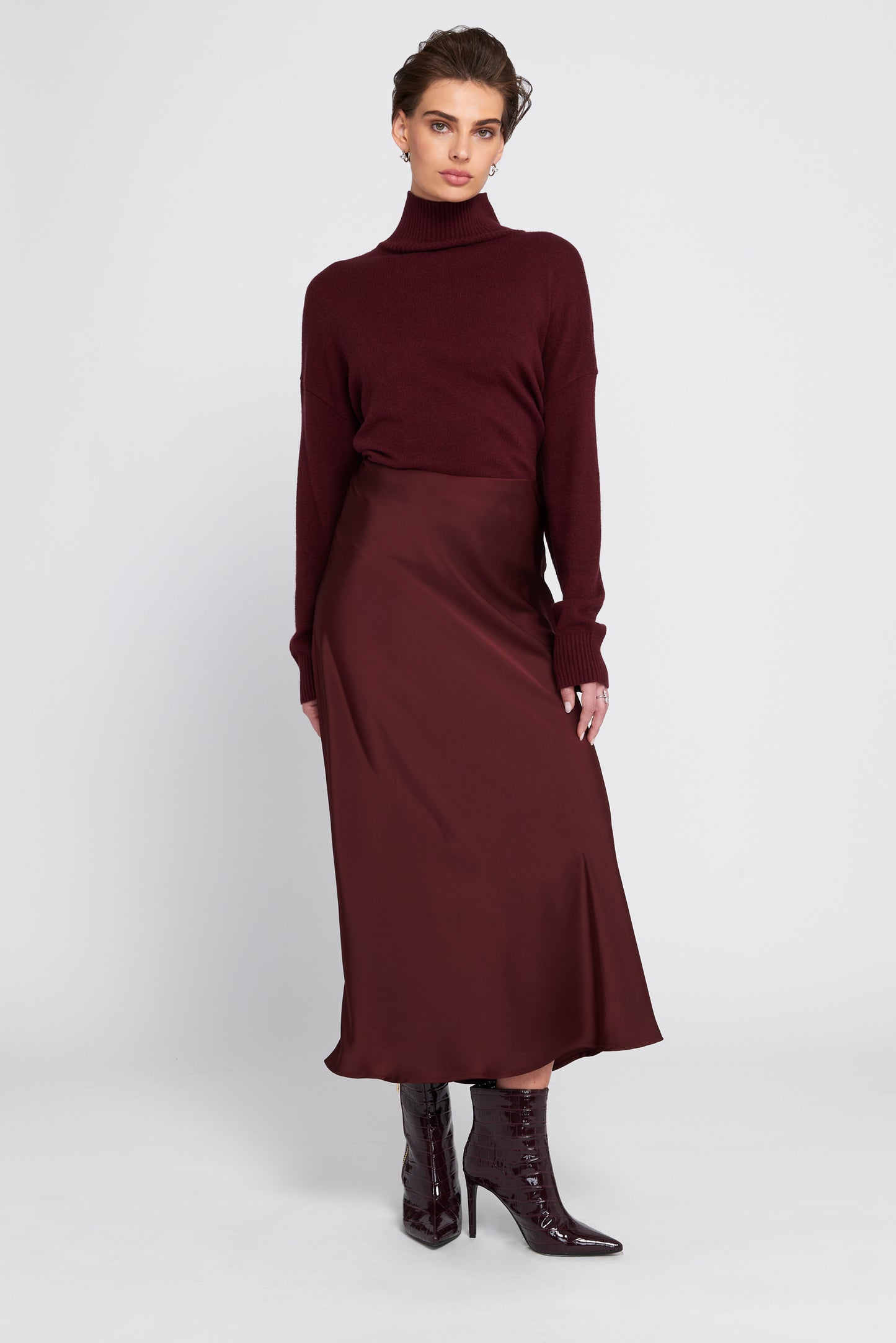 Satin Midi Skirt