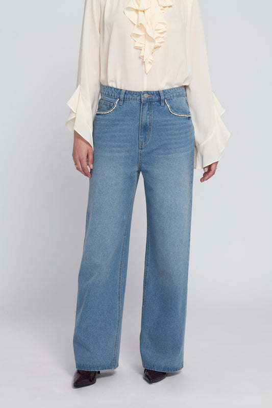 Rhinestone Pocket Jean