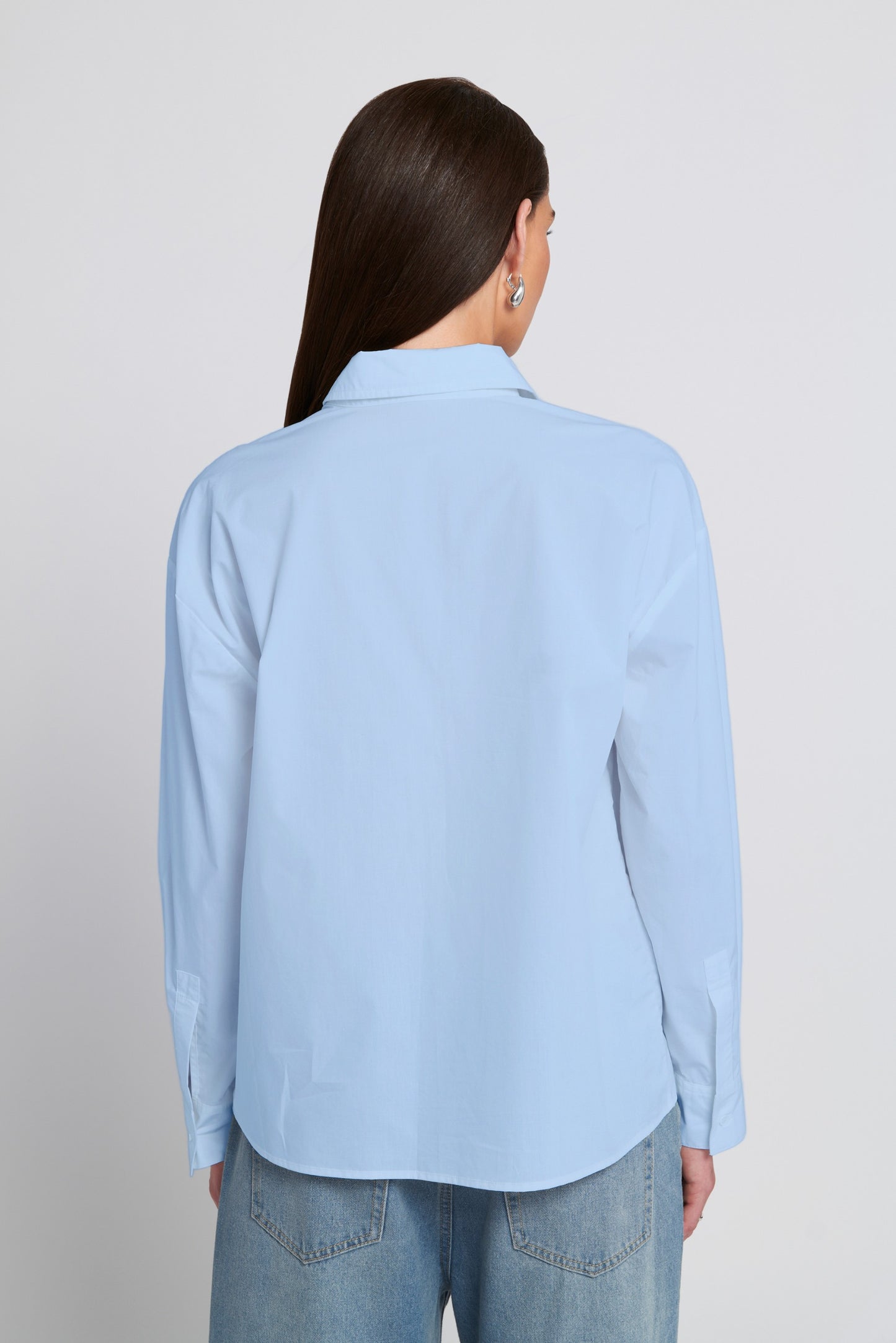 Rhinestone Trim Cutout Shirt